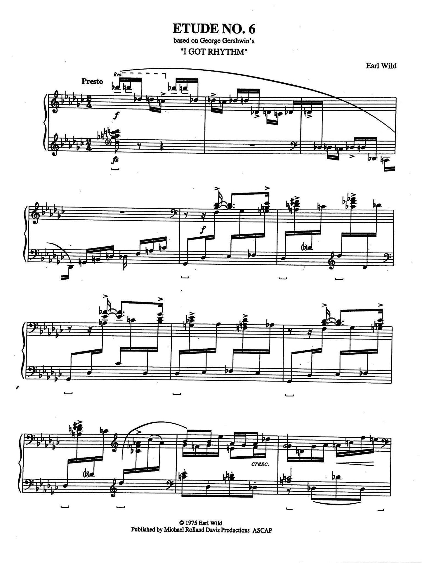Earl Wild: Virtuoso Etude #6 based on Gershwin’s song ‘I Got Rhythm’