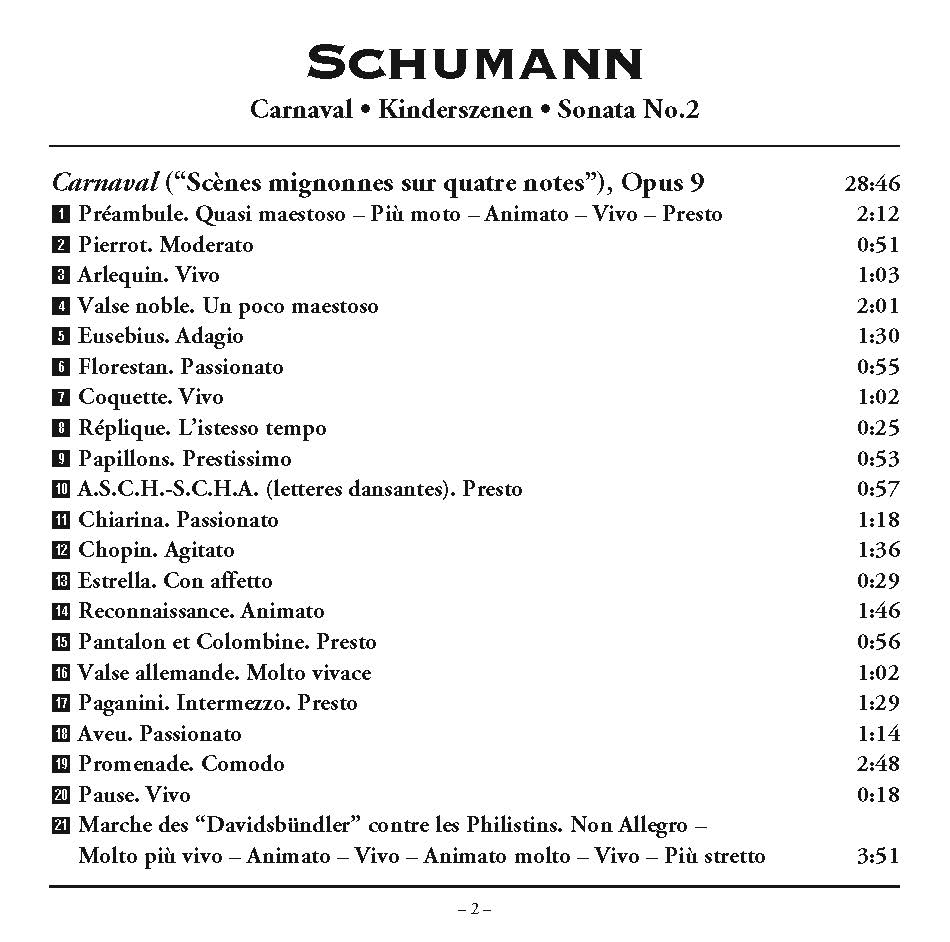 Ruth Slenczynska plays Schumann: Carnaval; Kinderszenen; Sonata No. 2