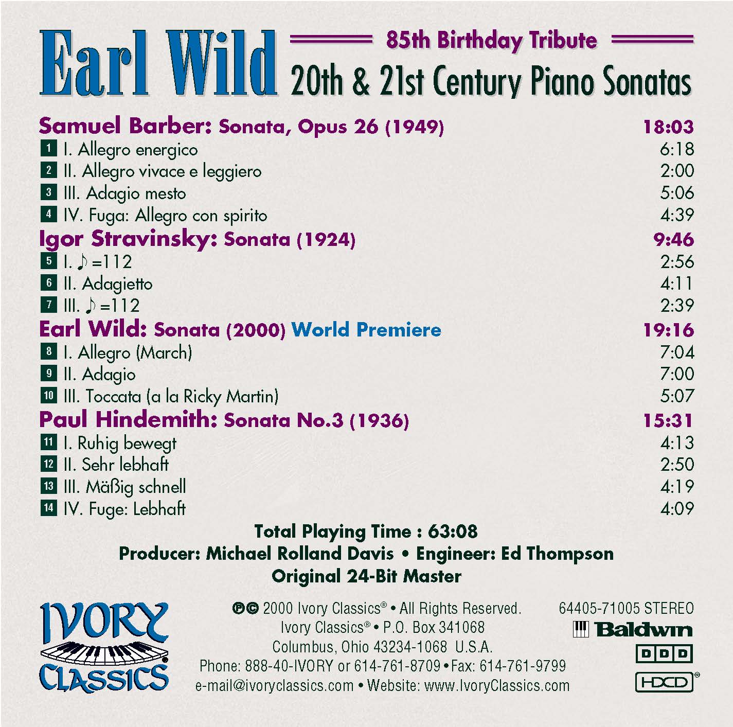 Earl Wild's Piano Sonatas of the 20th & 21st Century