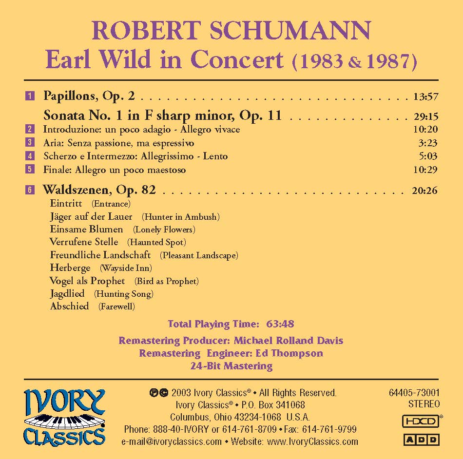 Earl Wild - Schumann in Concert 1983 and 1987