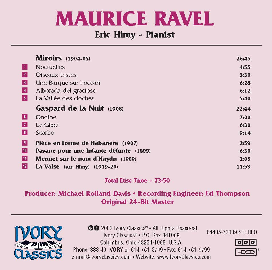 Eric Himy: Plays Ravel - out of print (CDr available only)