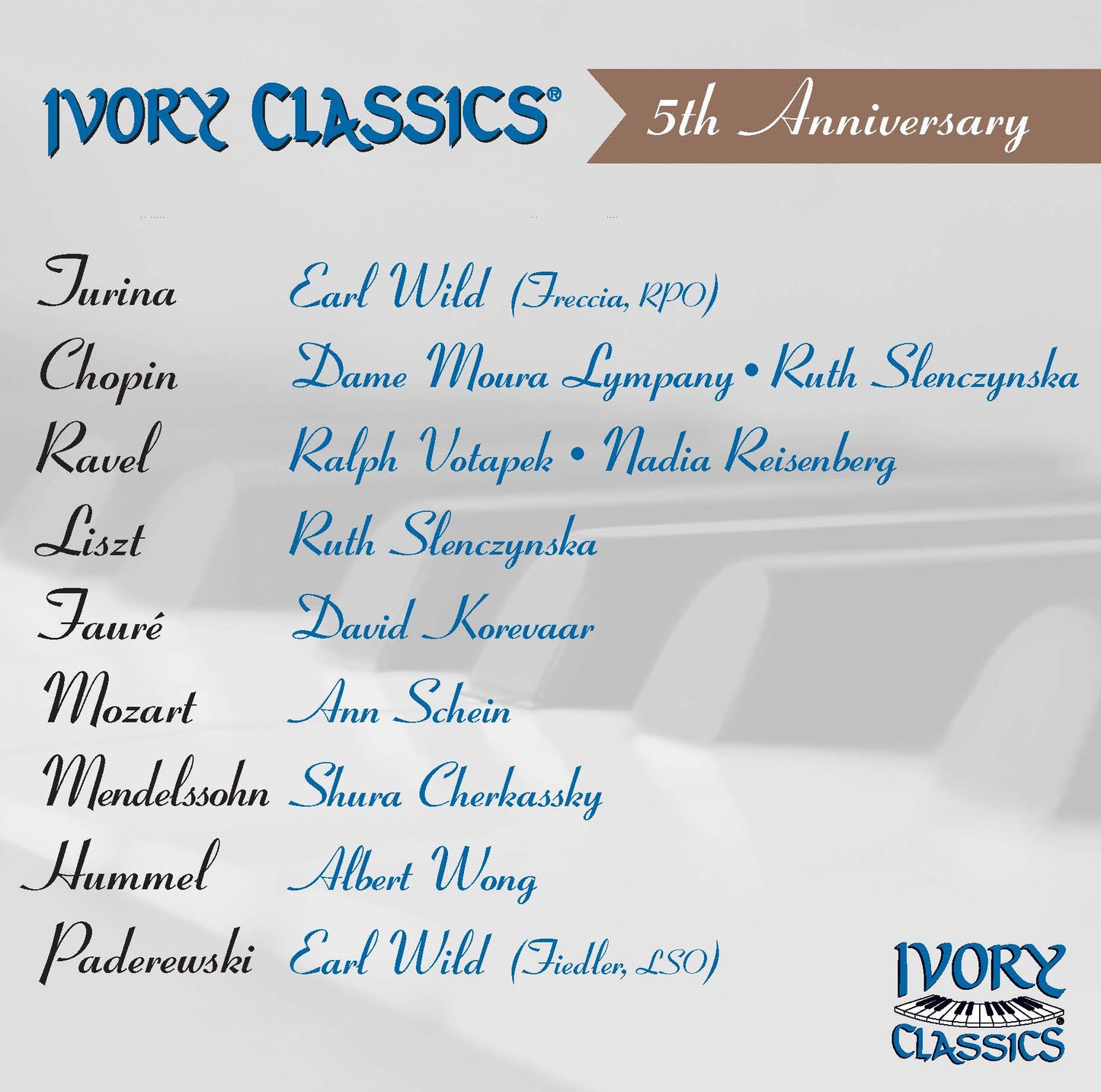 Ivory Classics 5th Anniversary CD - various pianists