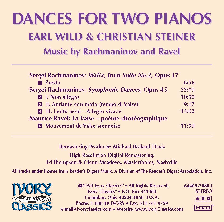 2台のピアノのためのダンス - アール・ワイルド &amp; クリスチャン・シュタイナー