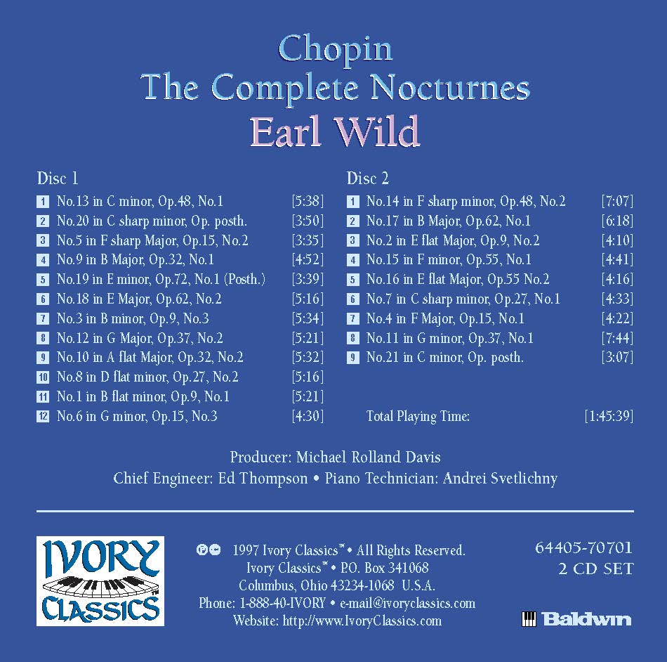 Earl Wild: Complete Chopin Nocturnes