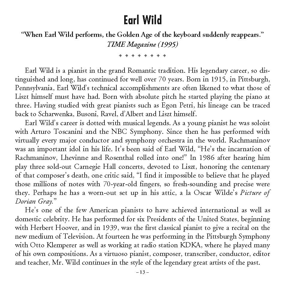 Earl Wild's Piano Sonatas of the 20th & 21st Century