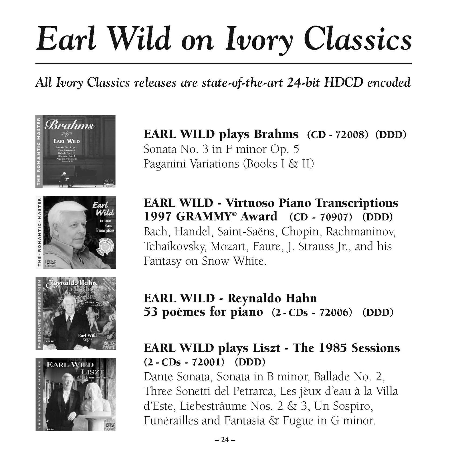 Earl Wild plays Chopin Scherzos & Ballades