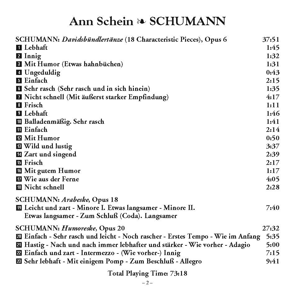Ann Schein: Schumann